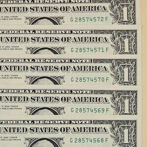 5 ($1) Dollar Bills Uncirculated Sequential (EACH SLEEVED) - Series 2021 (B195)
